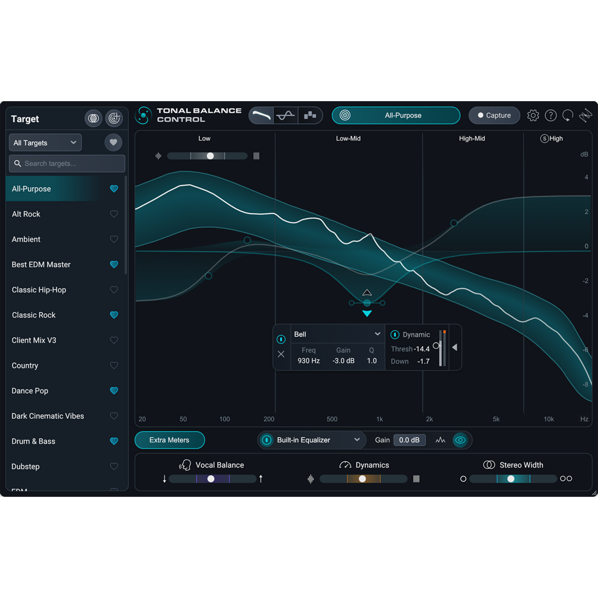 iZotope Tonal Balance Control 3 — software interface