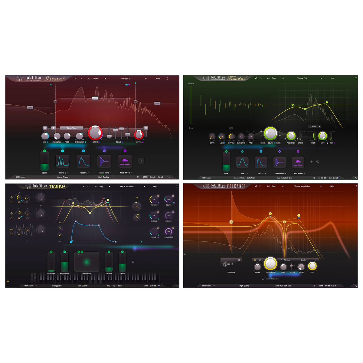 FabFilter Creative Bundle — included plug-in interfaces