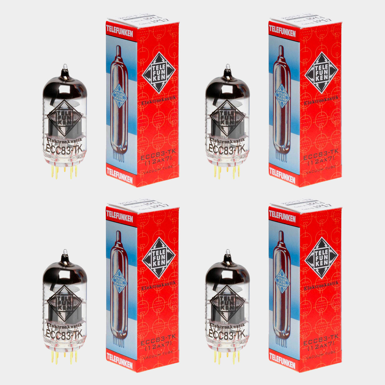 Telefunken Valve ECC83-TK (12AX7) Vacuum Tube (Matched Quad)