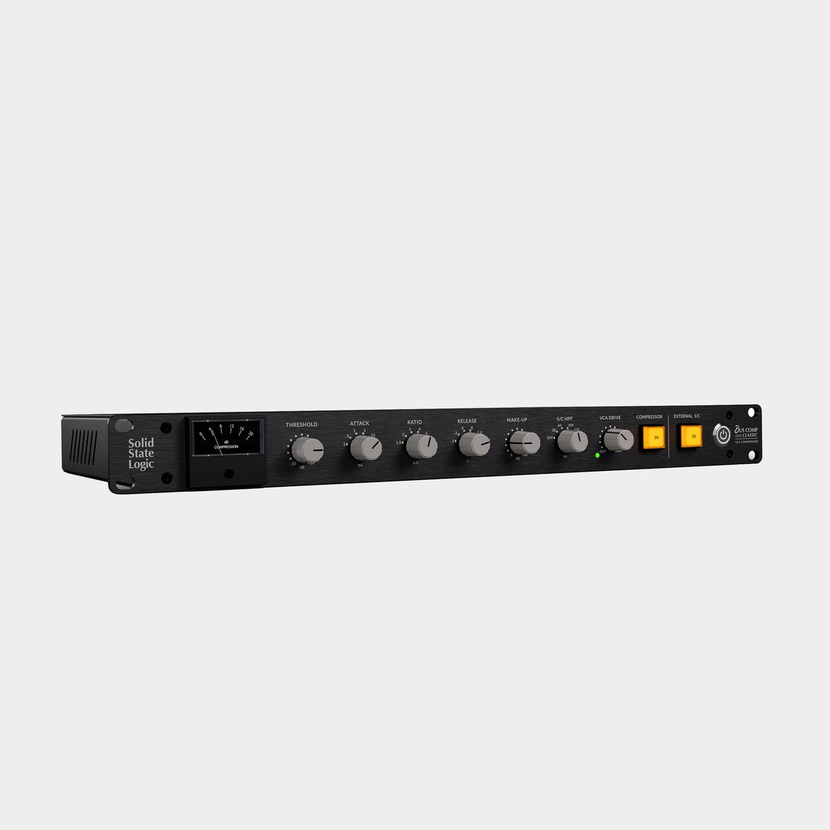 Solid State Logic SSL Bus Comp Classic stereo bus compressor, front-left view