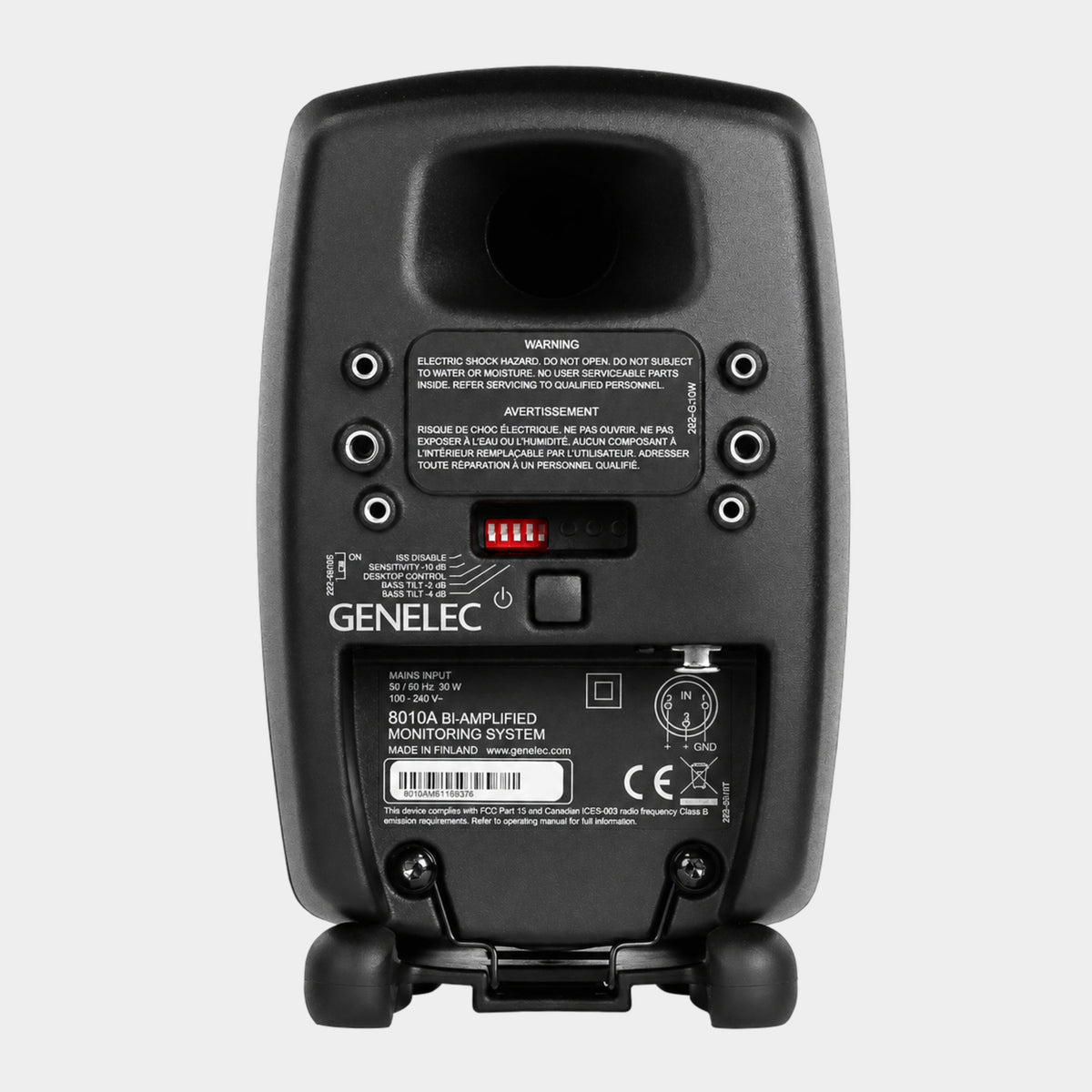 Genelec 8010A monitor (Black) – back view