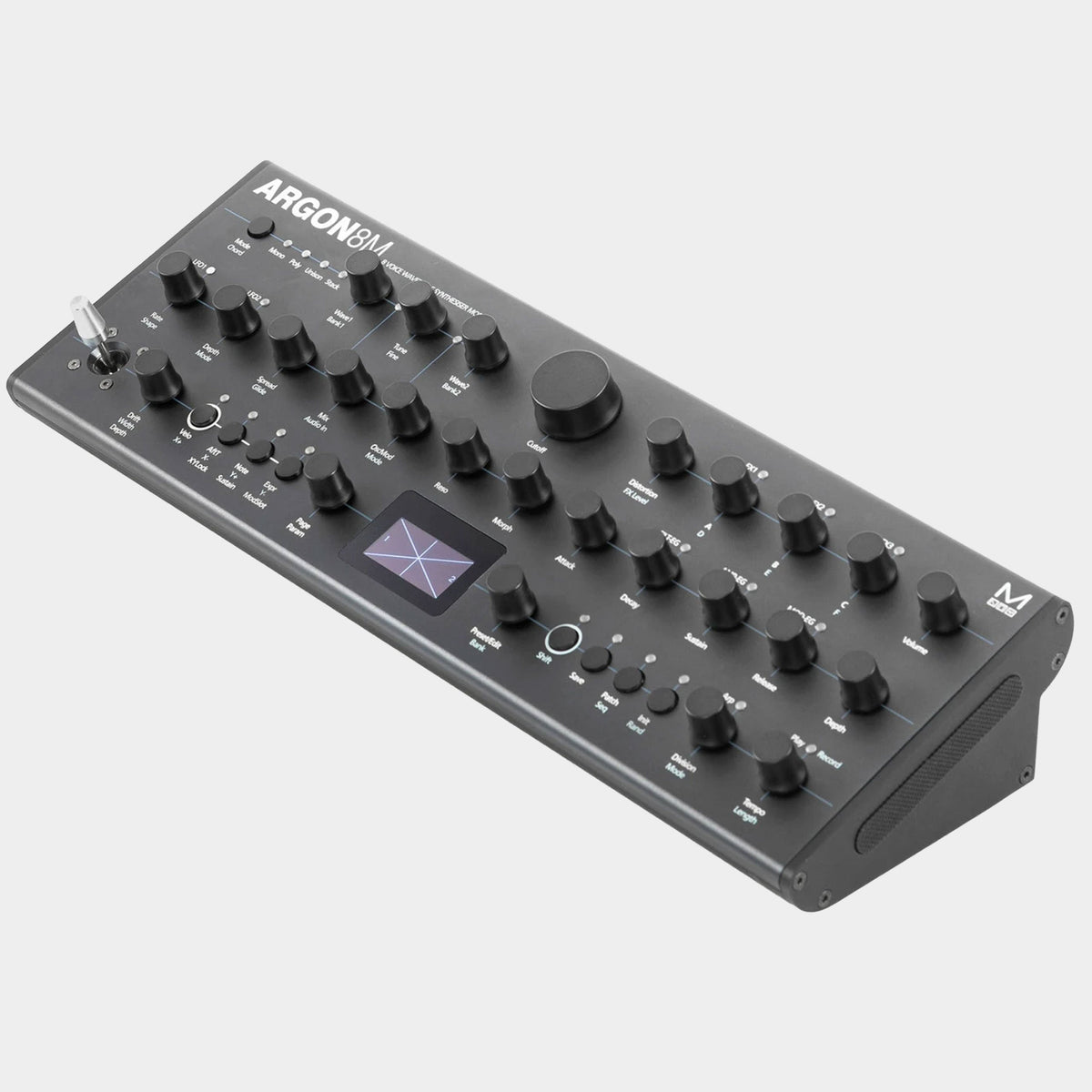 Modal ARGON8M synthesiser, alternate angled view