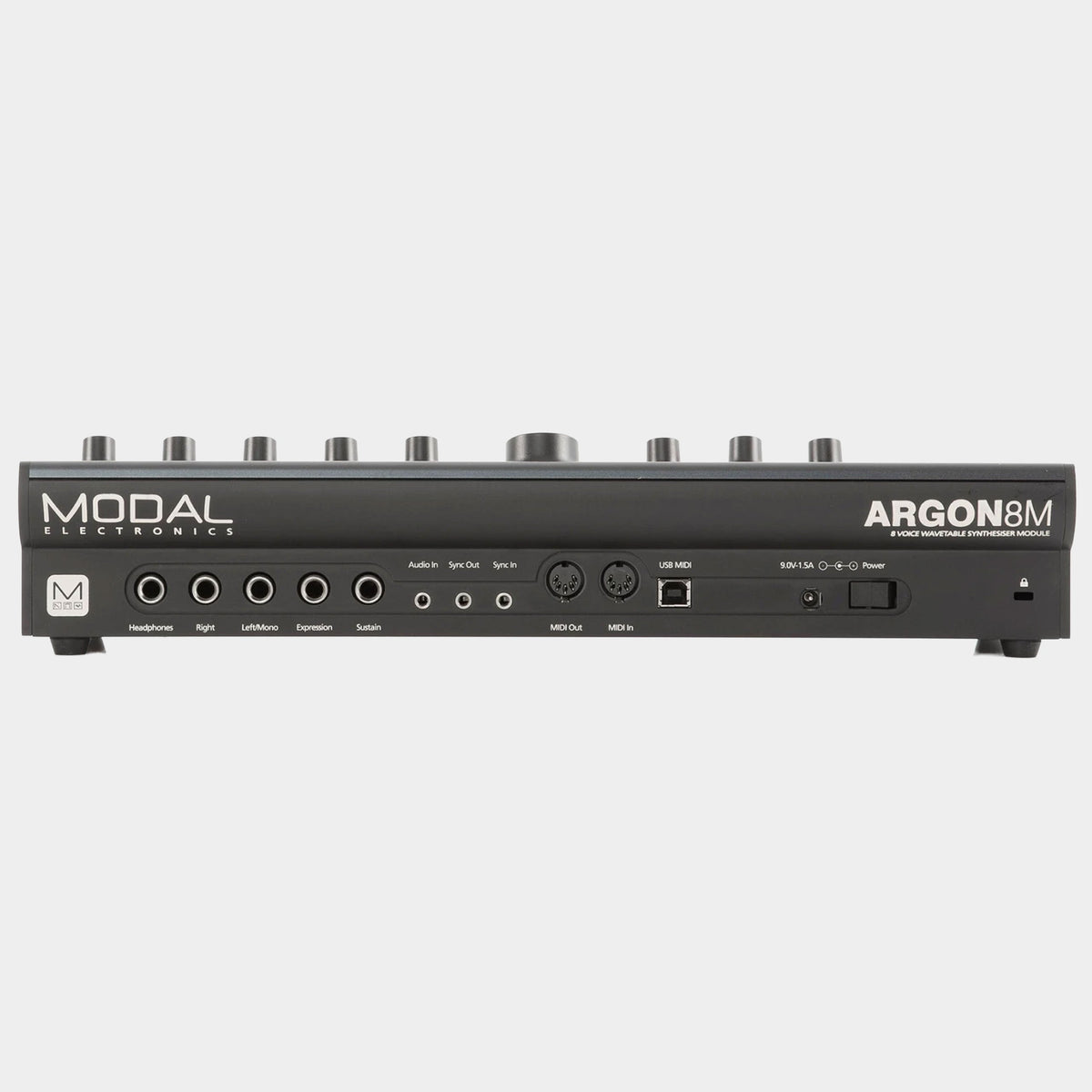 Modal ARGON8M synthesiser, rear connections