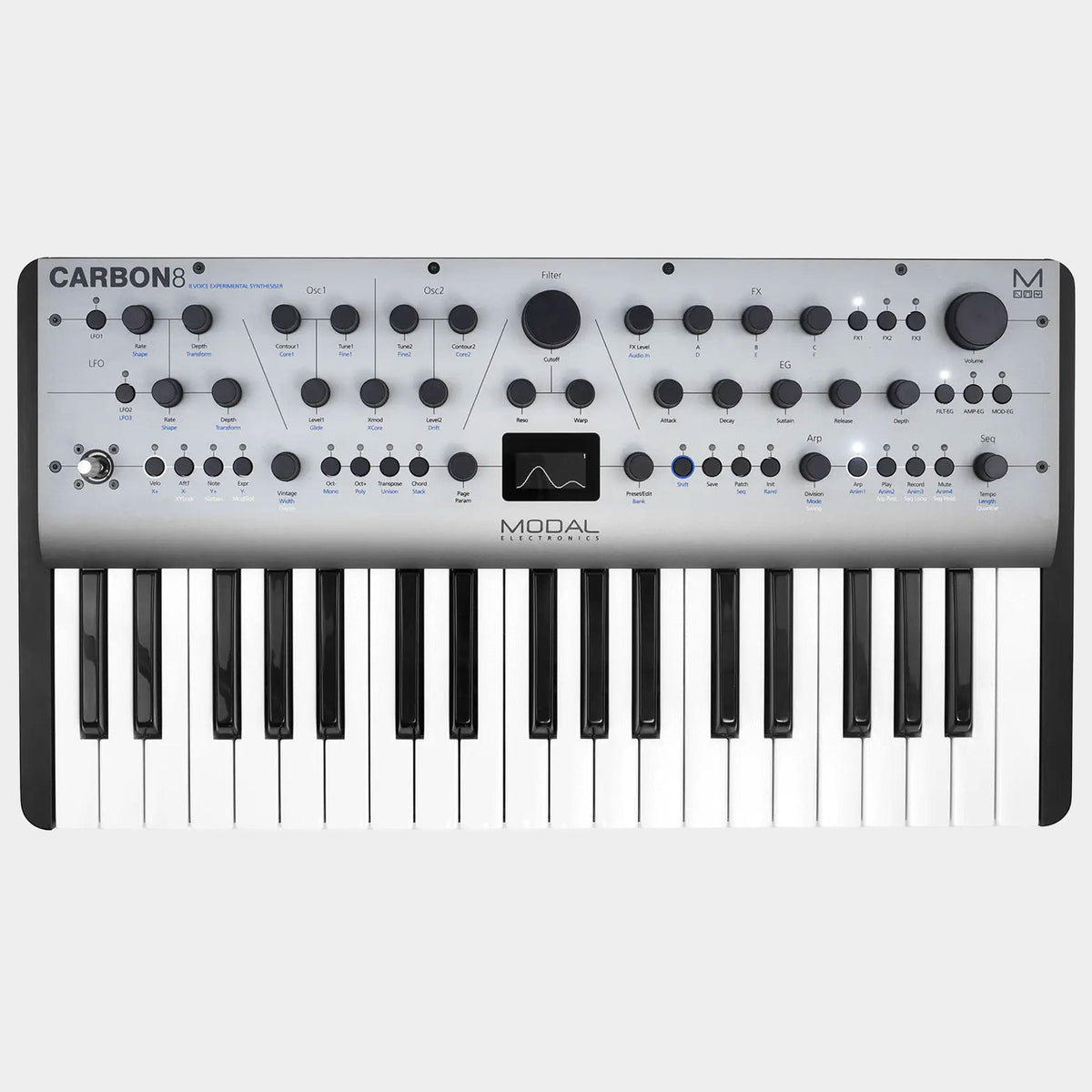 Modal CARBON8 synthesiser, top view