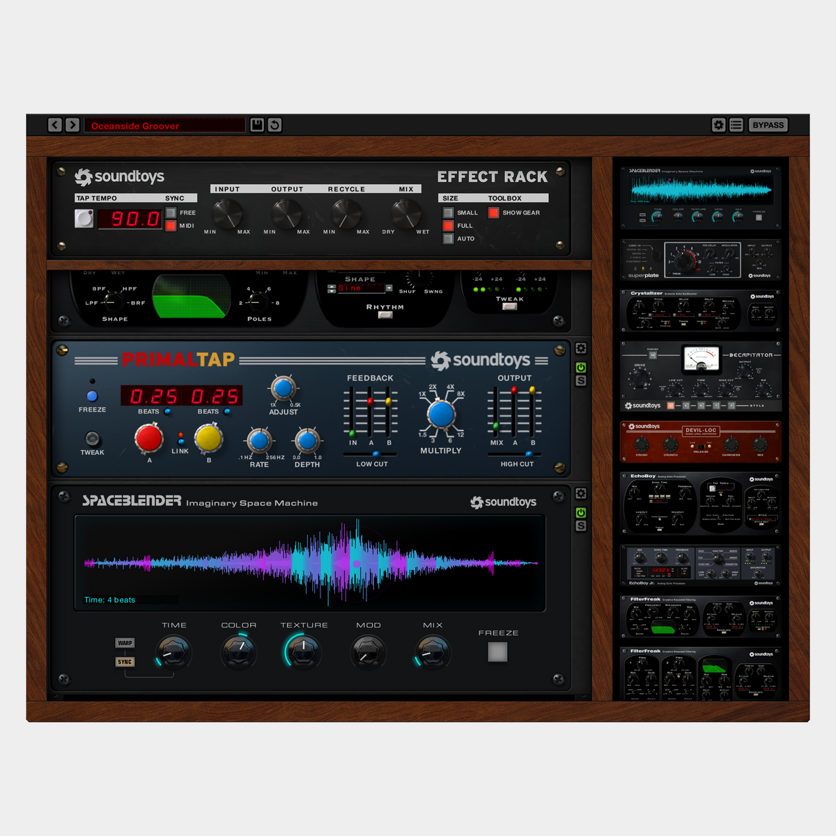 Soundtoys Effect Rack 5 software interface