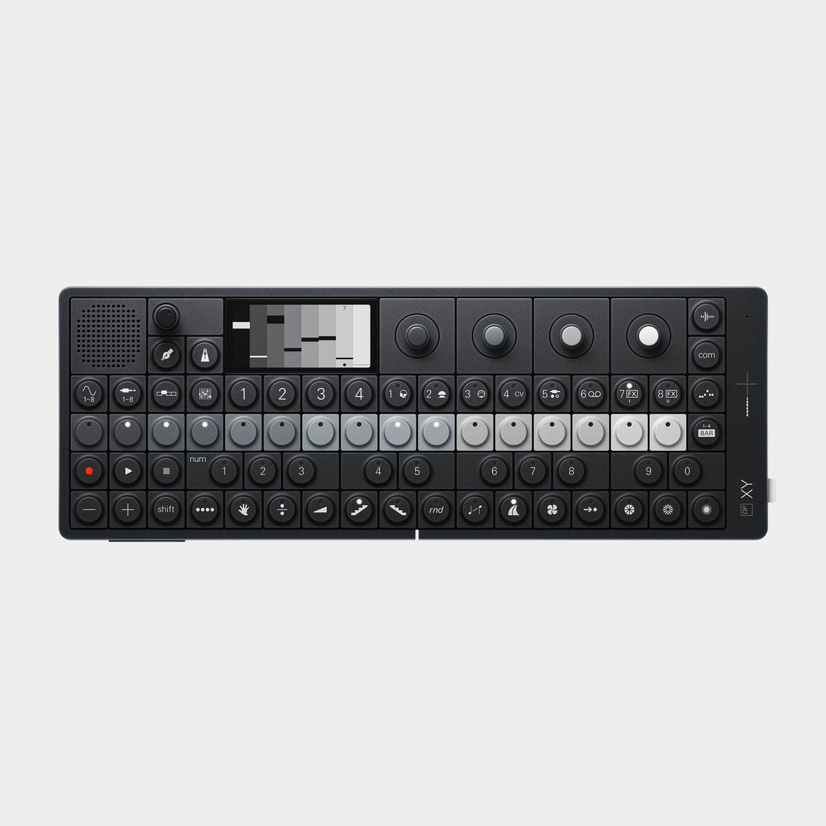 Teenage Engineering OP-XY Synthesiser, Sampler & Sequencer, product view on a light-grey background