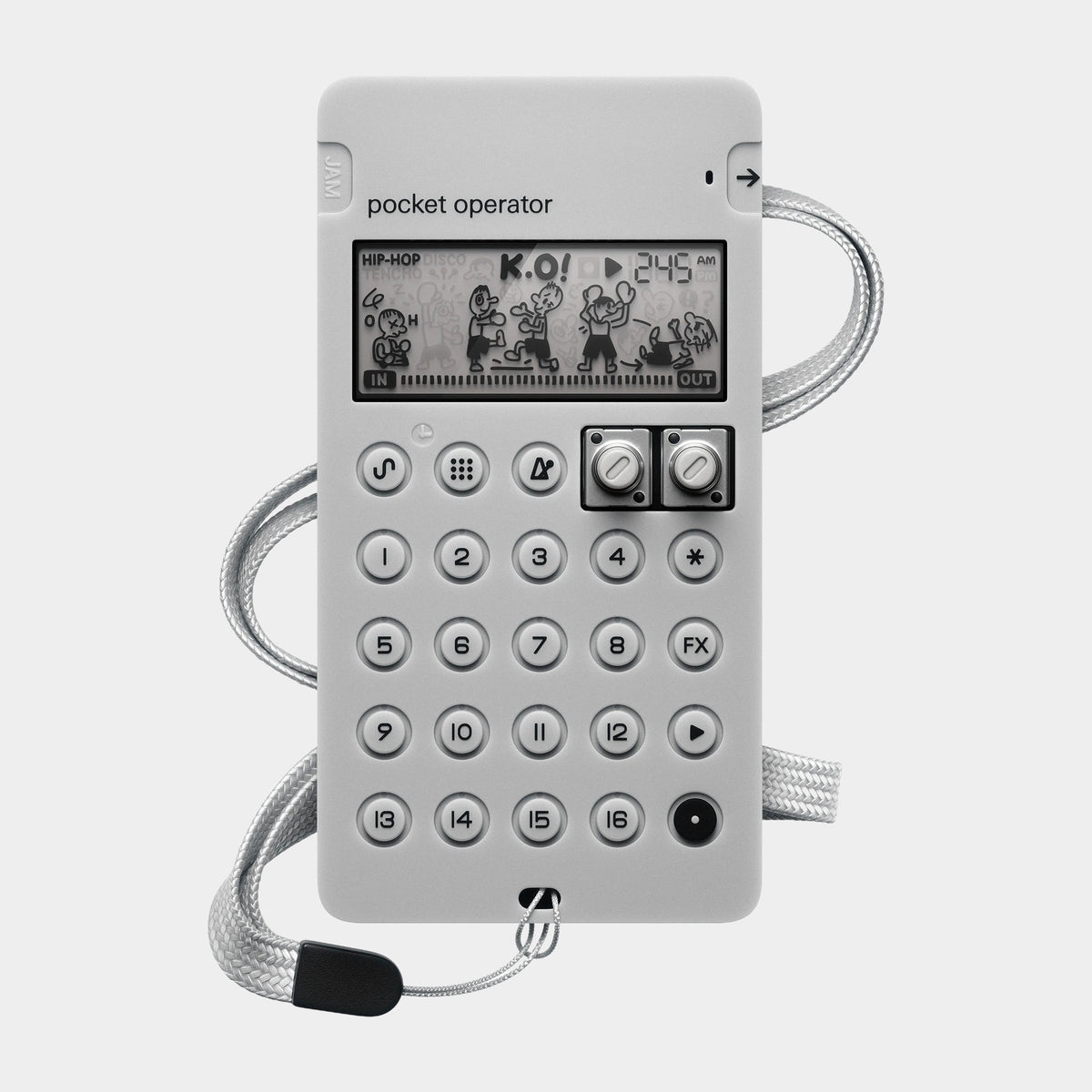Teenage Engineering CA-X Pocket Operator Case (Light Grey), shown fitted to a Pocket Operator; instrument sold separately