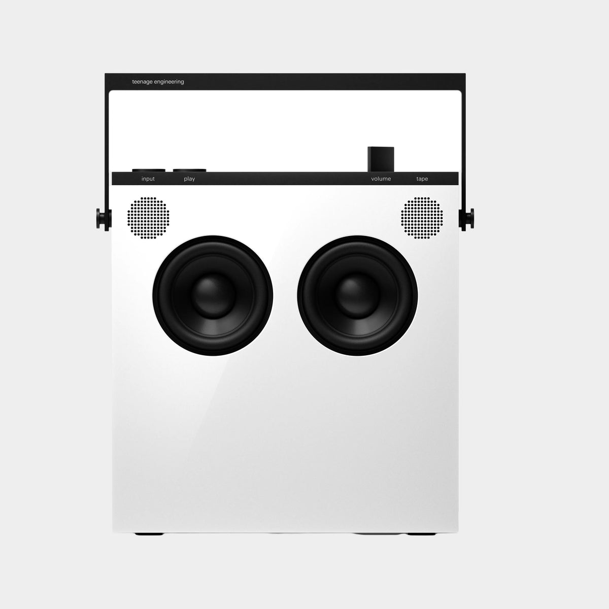 Teenage Engineering OB-4 Portable Speaker (White), product view on a light-grey background