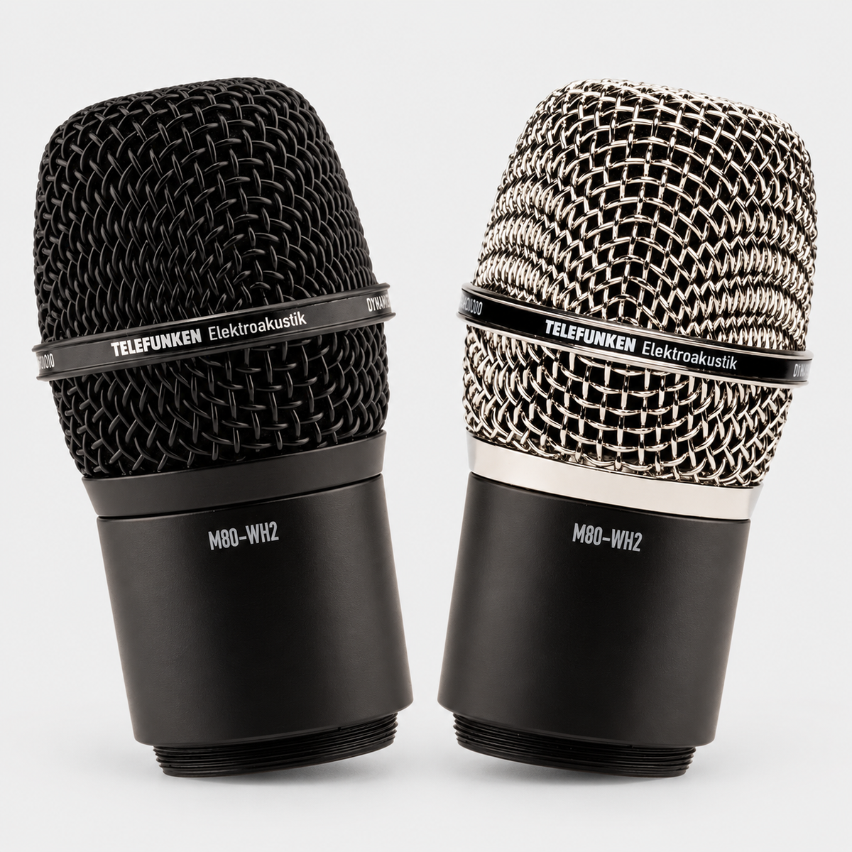 Telefunken M80-WH2 wireless capsules in Black and Chrome