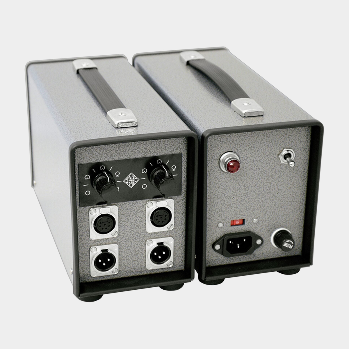 Telefunken M901S Dual Power Supply, part PSU-019 — front and rear views of one power supply