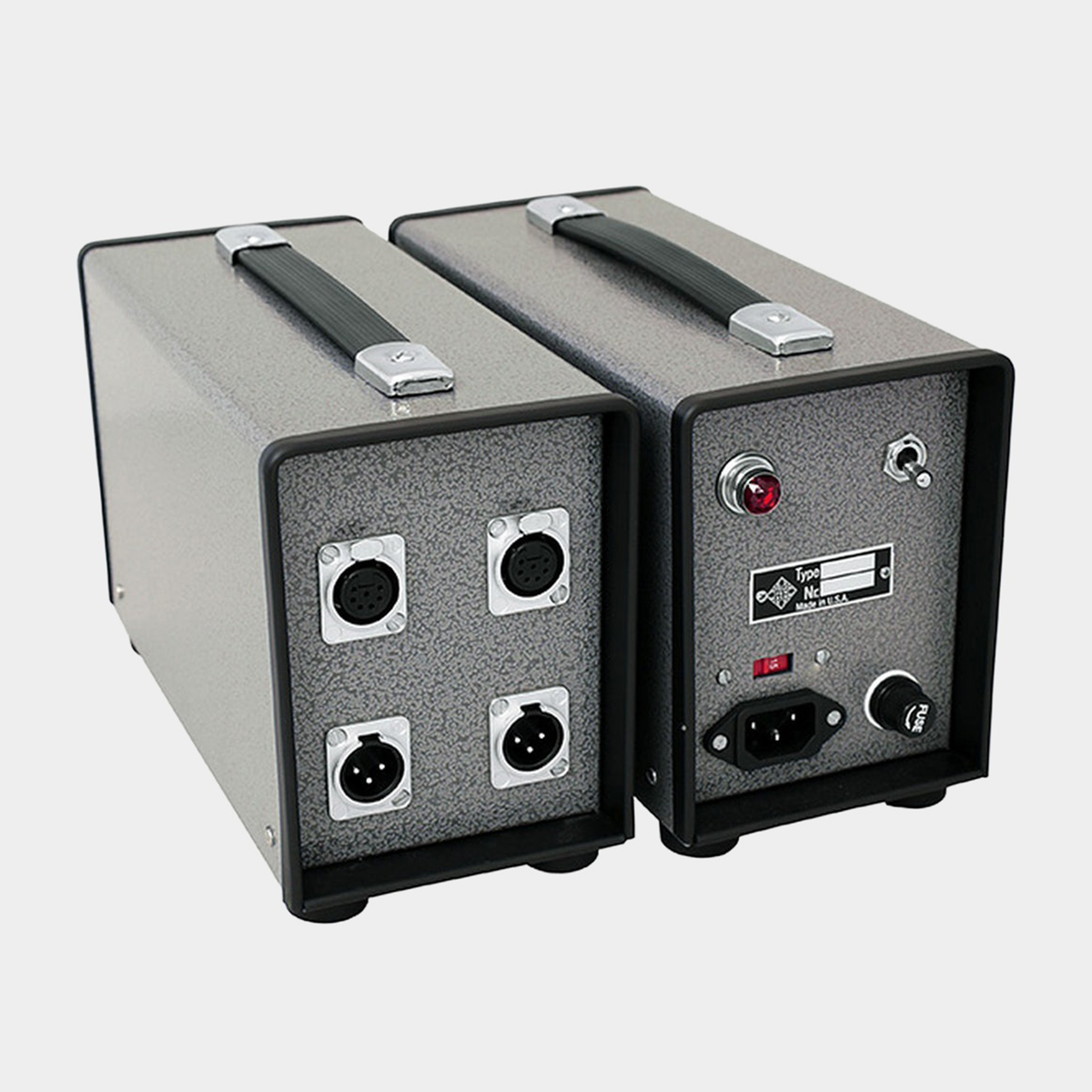 Telefunken M960S Dual Power Supply, part PSU-015 — front and rear views of one power supply