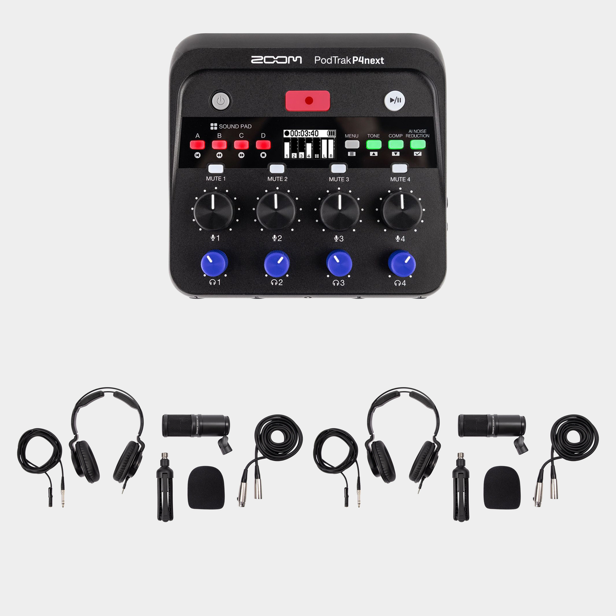 Zoom PodTrak P4next / 2 x ZDM-1 PMP BUNDLE