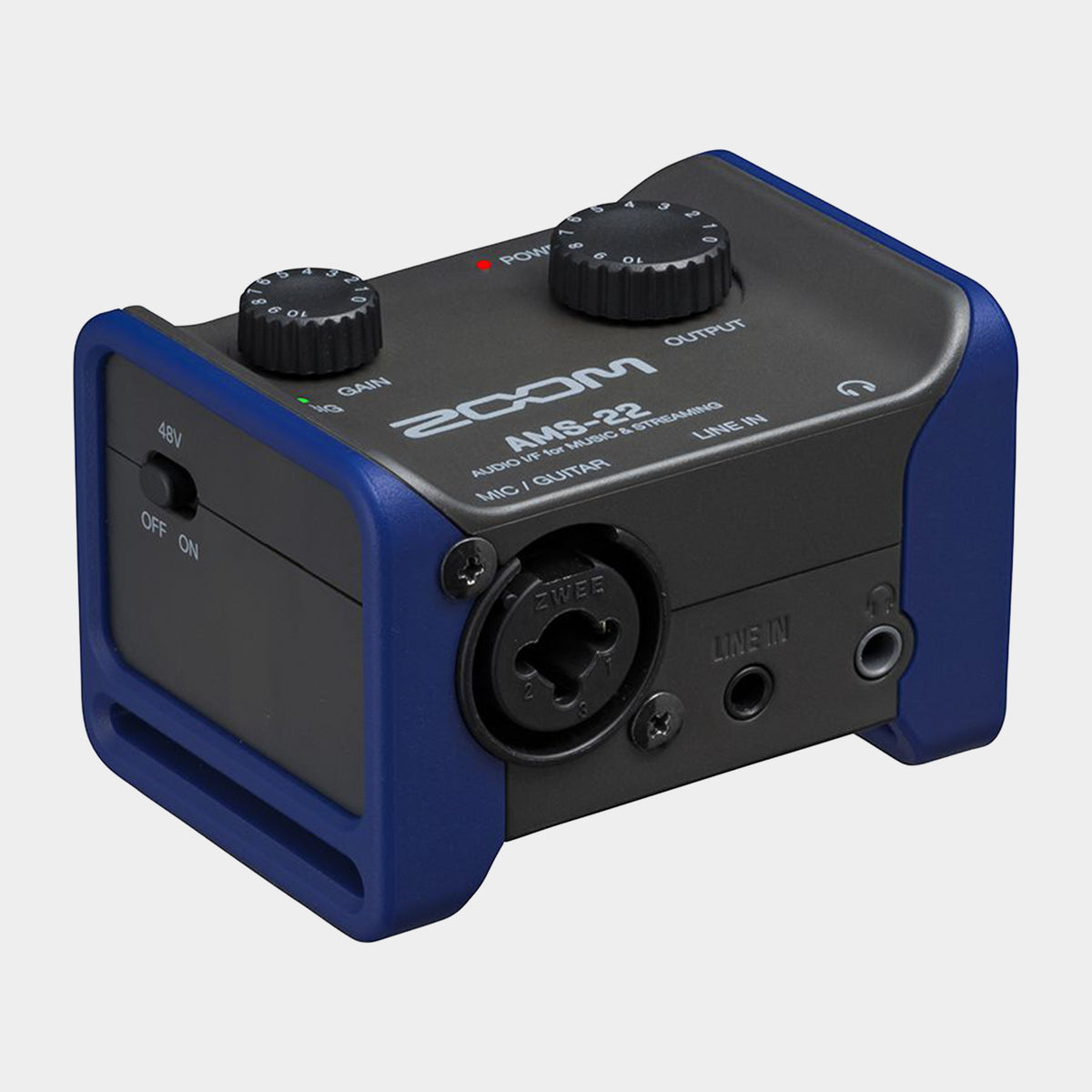 Zoom AMS-22 audio interface, angled front view
