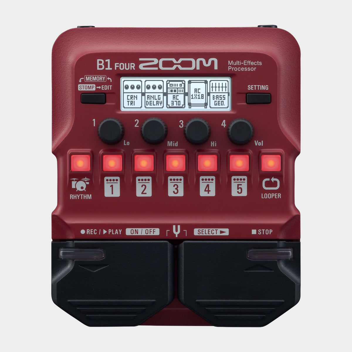 Zoom B1 FOUR (EU/UK) Bass Multi-Effects Pedal, product view