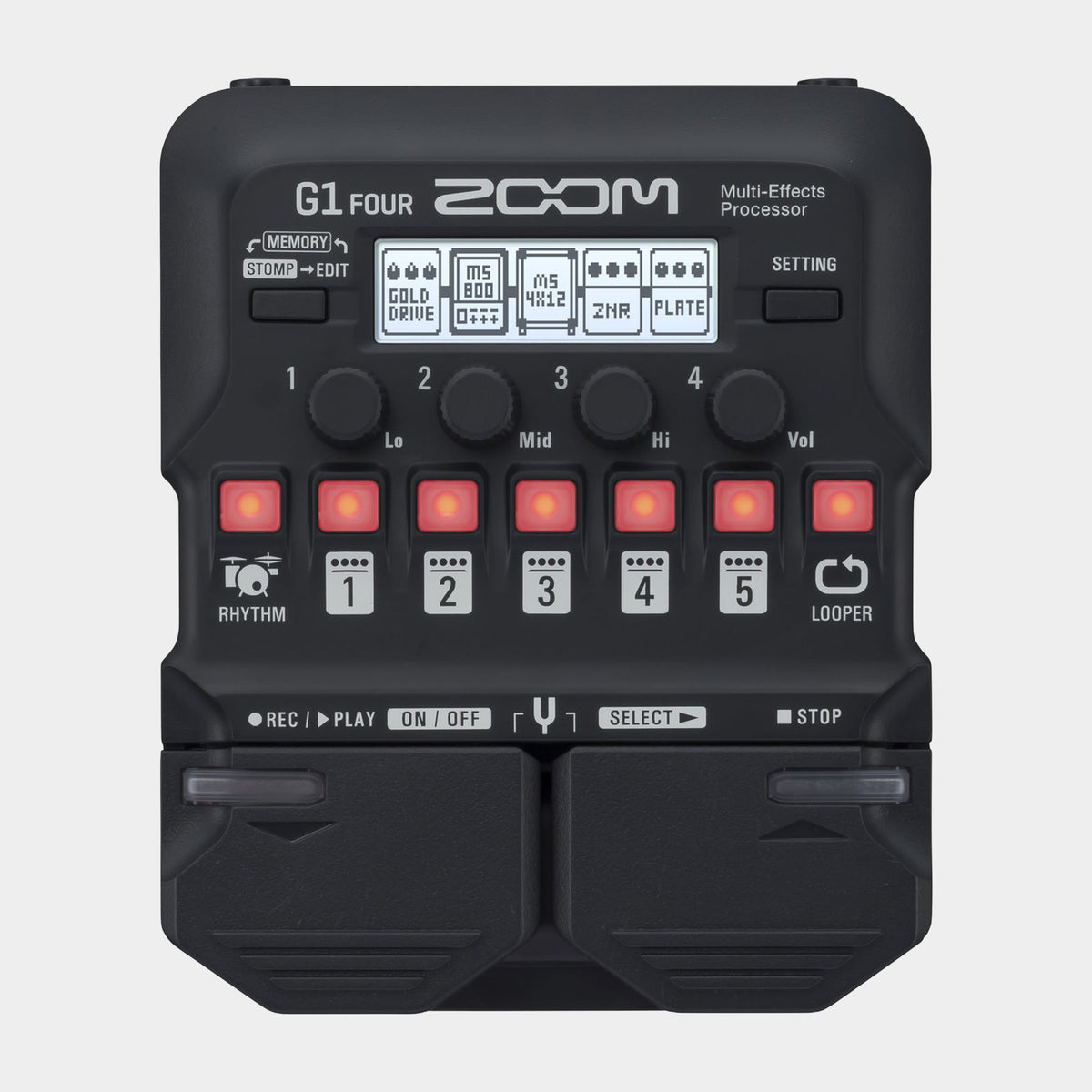 Zoom G1 FOUR Guitar Multi-Effects Pedal, product view