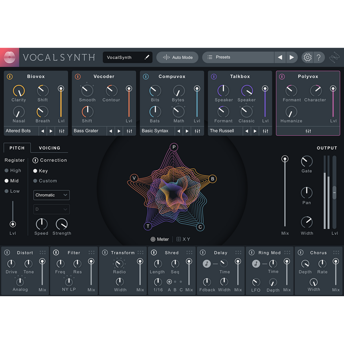 iZotope VocalSynth 2 — software interface
