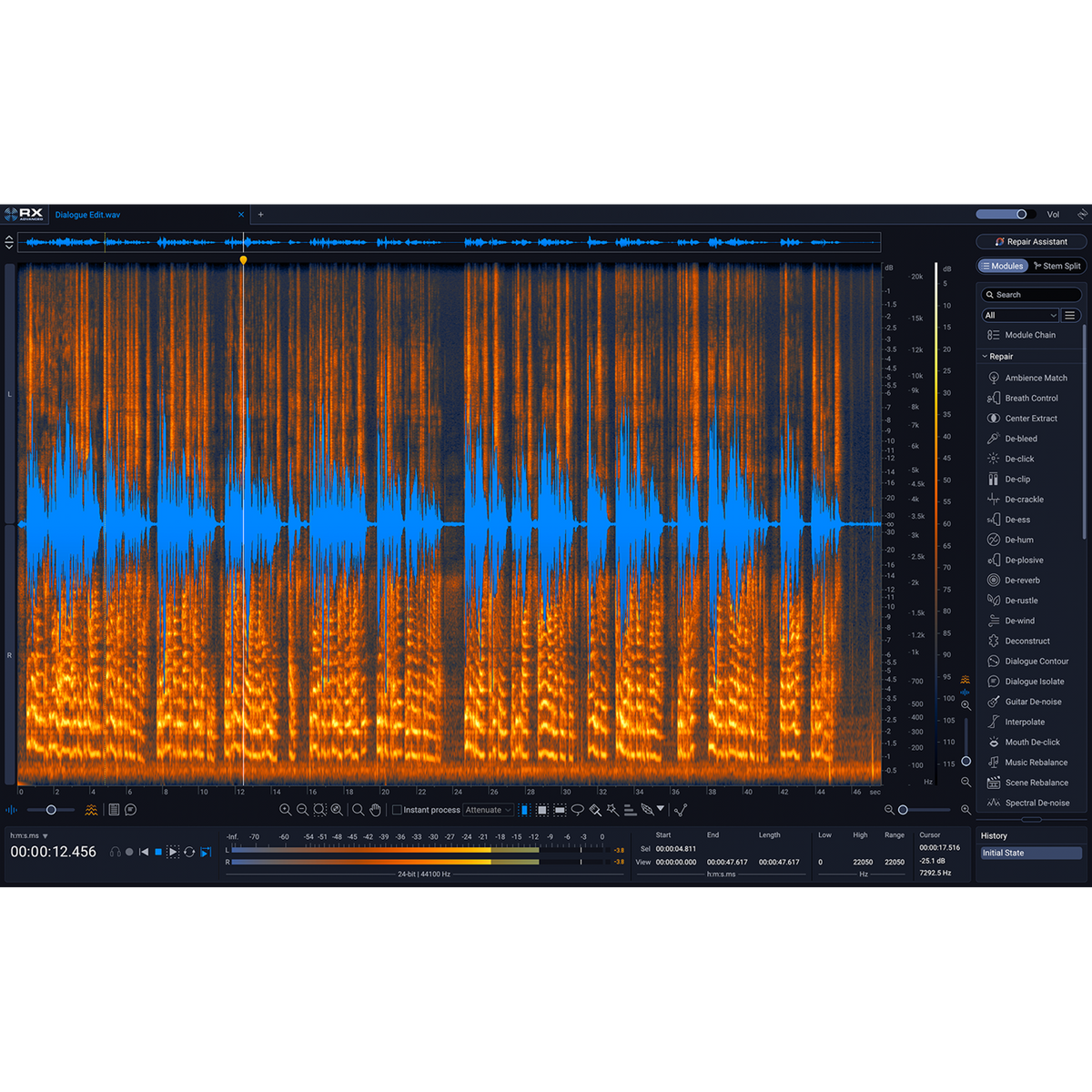iZotope RX 12 Advanced — software interface