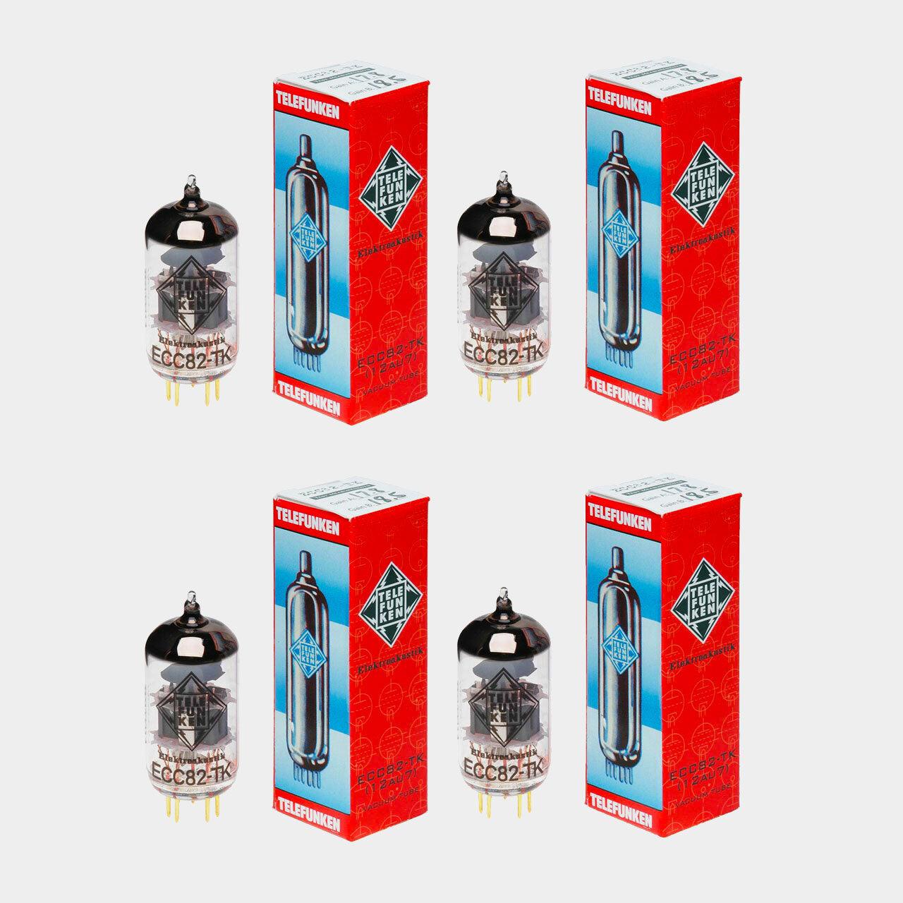 Telefunken Valve ECC82-TK (12AU7) Vacuum Tube (Matched Quad)