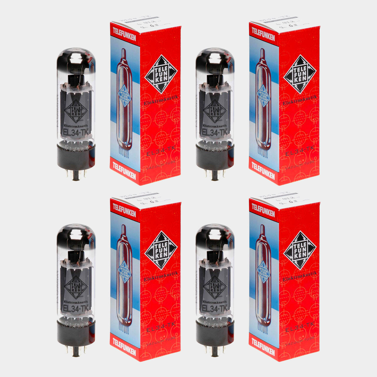 Telefunken Valve EL34-TK Vacuum Tube (Matched Quad)