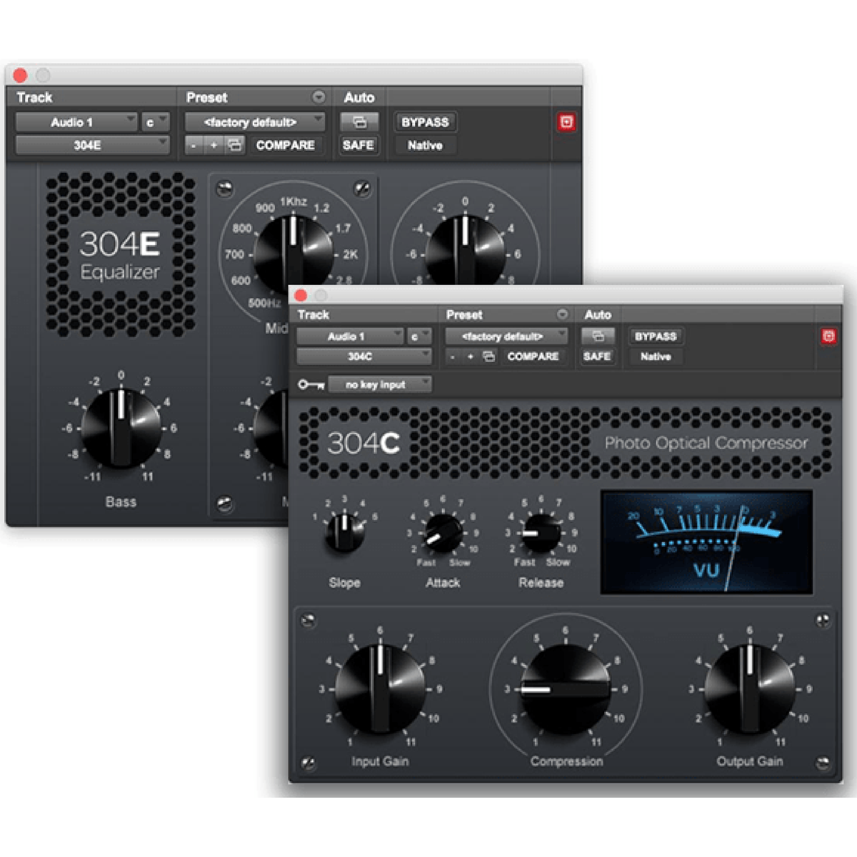 Avid 304E equalizer and 304C compressor included in the Complete Plugin Bundle