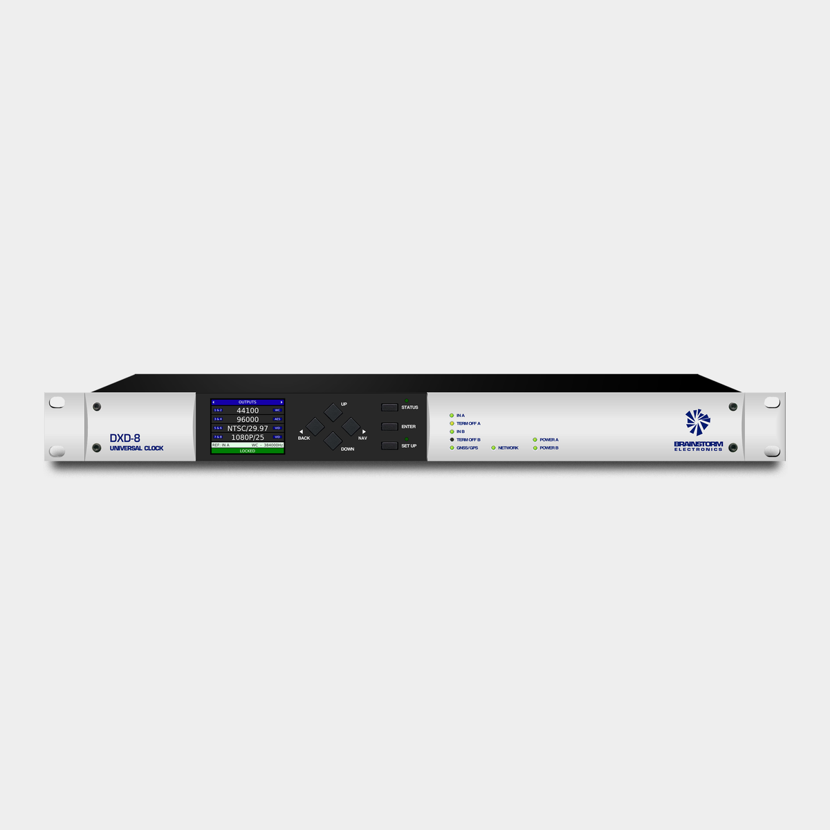 Brainstorm DXD-8 Universal Clock front panel