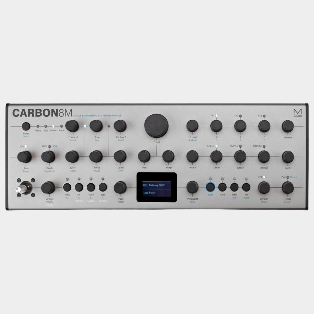 Modal CARBON8M synthesiser, top view