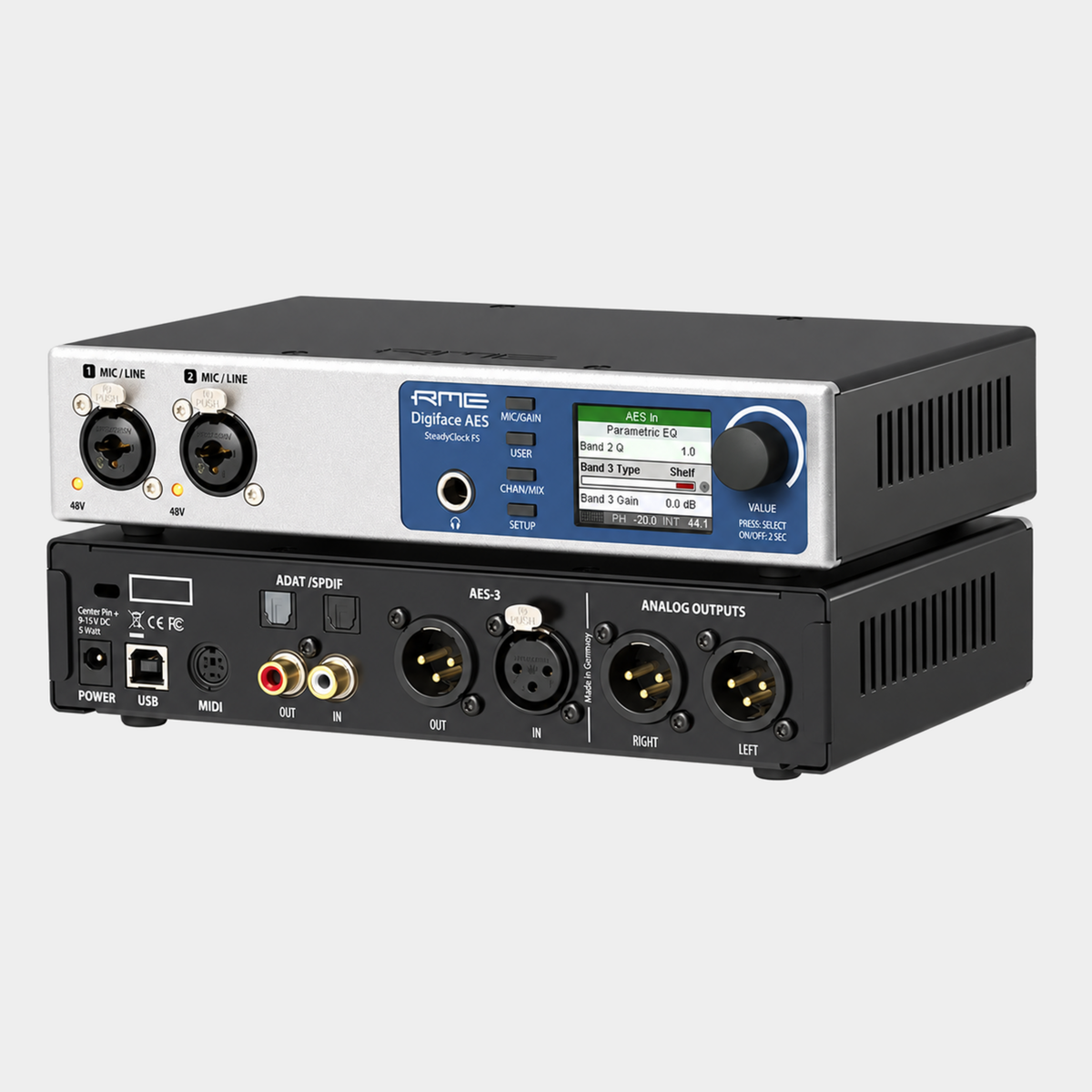 RME Digiface AES USB audio interface – front and rear overview; one unit supplied