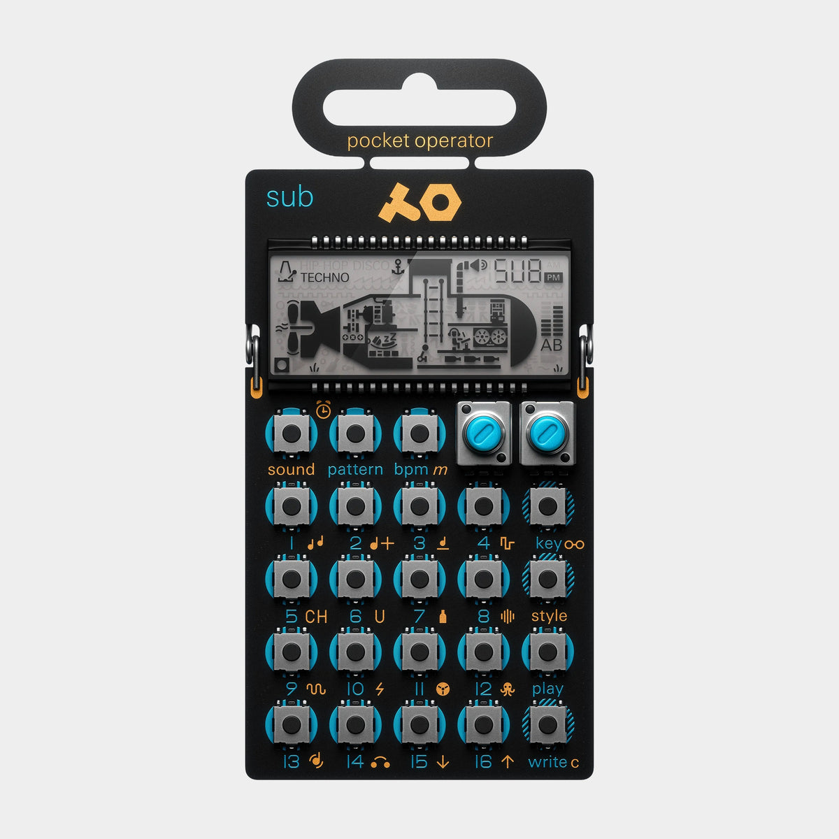 Teenage Engineering PO-14 Sub Pocket Operator, product view on a light-grey background