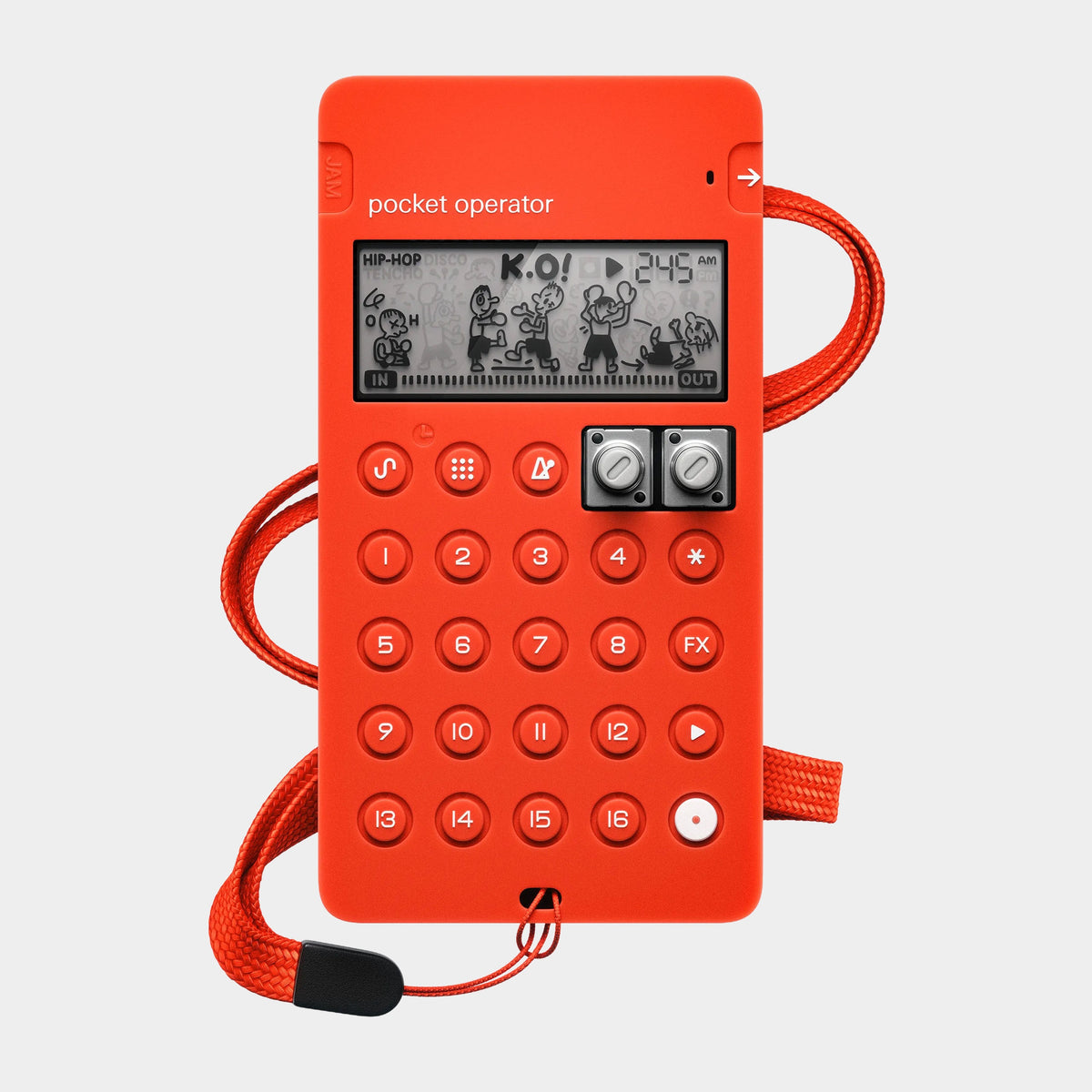 Teenage Engineering CA-X Pocket Operator Case (Red), shown fitted to a Pocket Operator; instrument sold separately