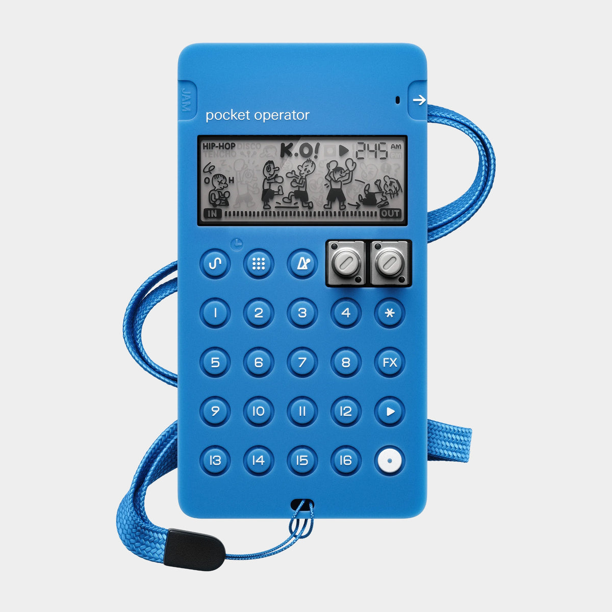 Teenage Engineering CA-X Pocket Operator Case (Blue), shown fitted to a Pocket Operator; instrument sold separately
