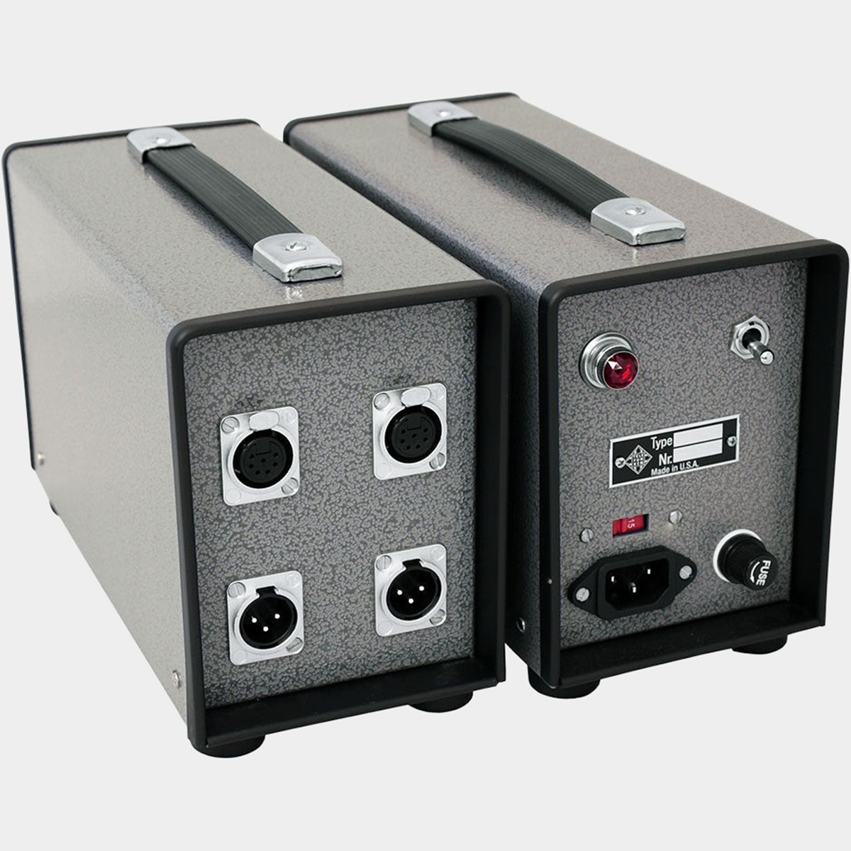 Telefunken M950ES Dual Power Supply, part PSU-012 — front and rear views of one power supply
