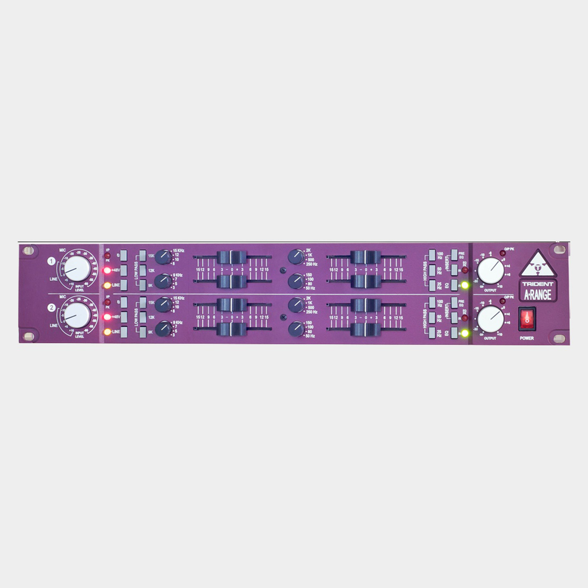 Trident A-Range Dual Channel Strip, front panel controls